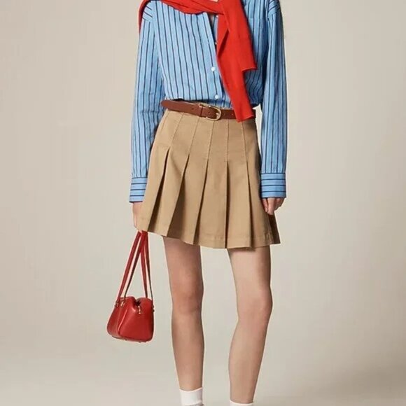 J. Crew Dresses & Skirts - J. Crew Chino Pleated Mini Skirt in Camel Size 0